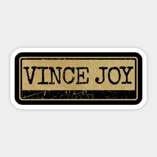 Vince Joy Aliska, text black retro, Sticker